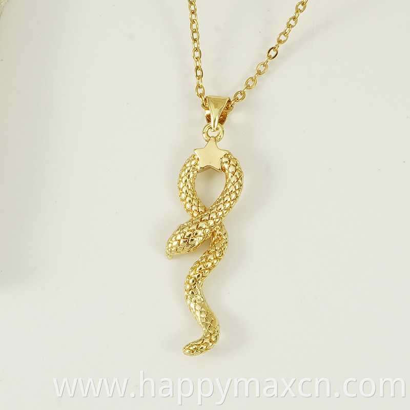 Wholesales fashion hip hop gold cobra snake pendant bendy snake necklace